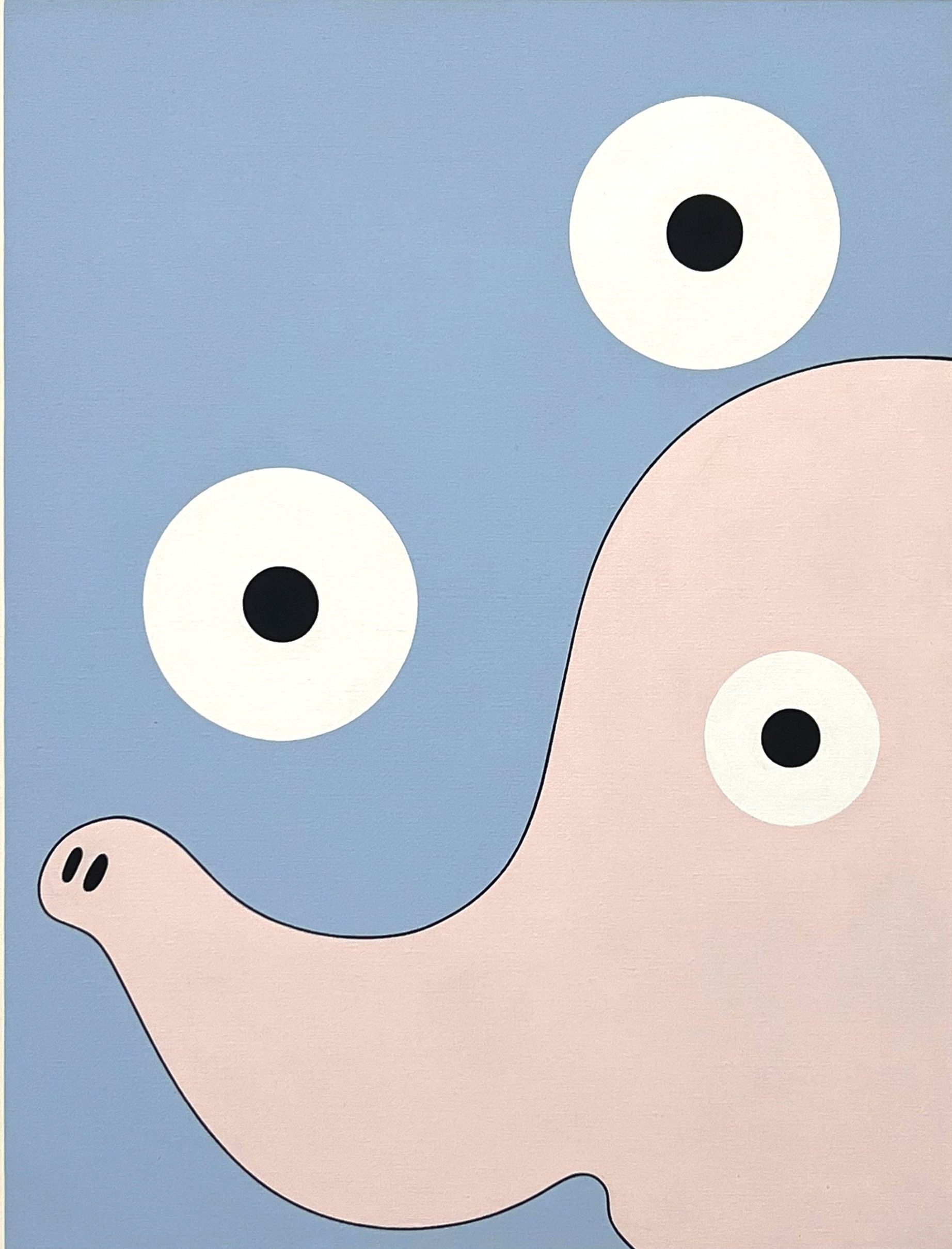 Brent Harris artwork with blue and pink and white colours