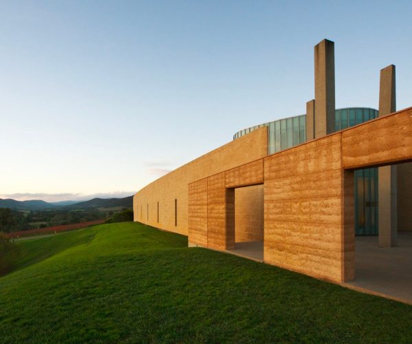 TarraWarra Museum of Art building, looking out over the mountain views in the distance
